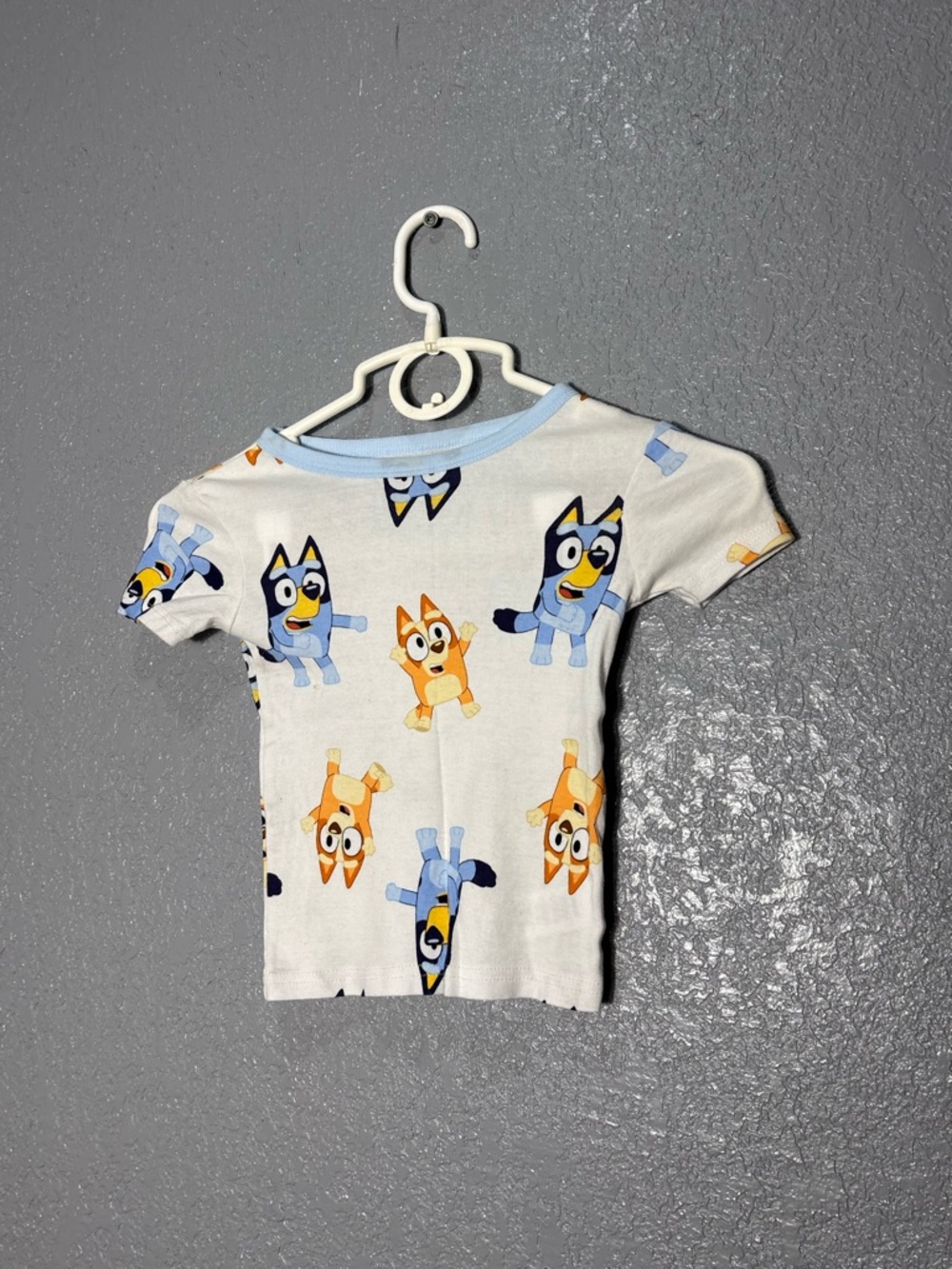 Bluey & Bingo Print Kids Short-Sleeve Top - White/Blue